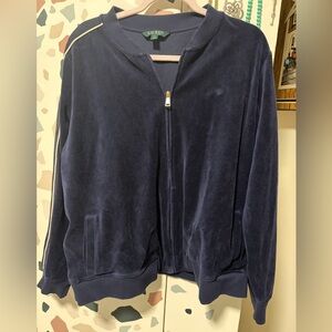 Lauren Ralph Lauren Navy Velour Jacket